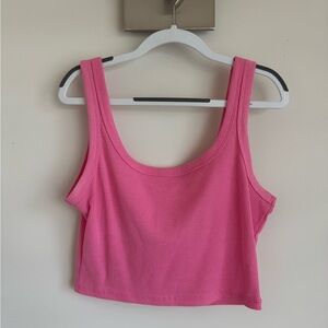 Pink Ribbed Tank Top